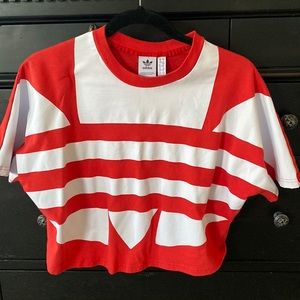 Adidas Orange and white t-shirt